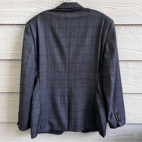 RRL Ralph Lauren Wool Jacket‎ Coat Blazer Gray W/Blue Plaid 42R ?See Description - Picture 5 of 12